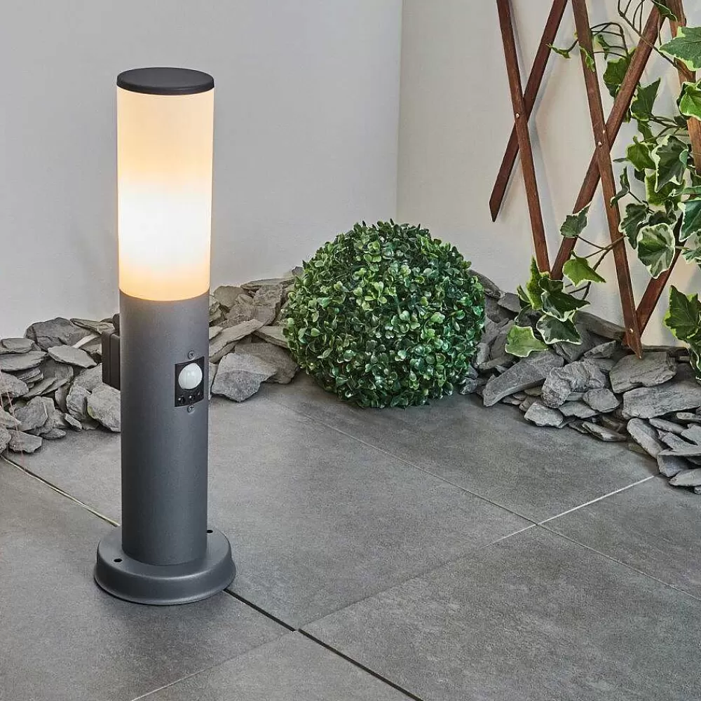 hofstein Borne Lumineuse Caserta Anthracite, 1 Lumiere, Detecteur De Mouvement