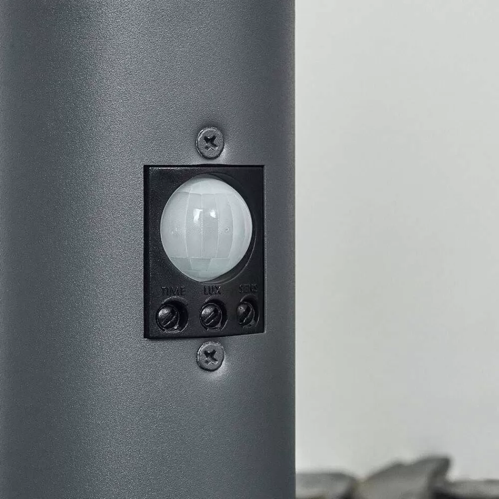 hofstein Borne Lumineuse Caserta Anthracite, 1 Lumiere, Detecteur De Mouvement