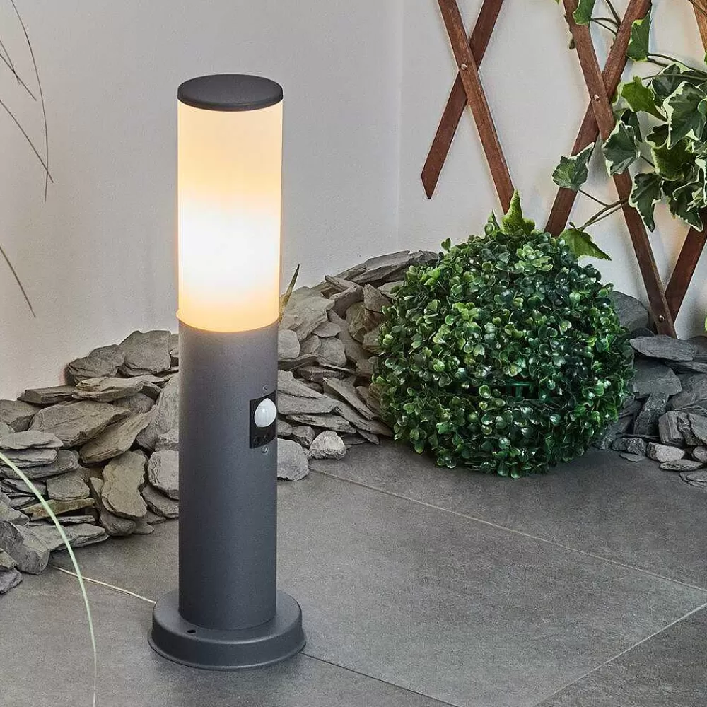 hofstein Borne Lumineuse Caserta Anthracite, 1 Lumiere, Detecteur De Mouvement