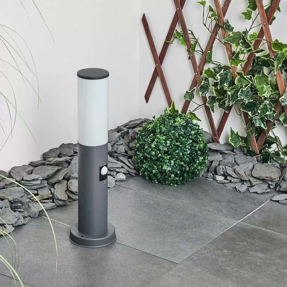 hofstein Borne Lumineuse Caserta Anthracite, 1 Lumiere, Detecteur De Mouvement