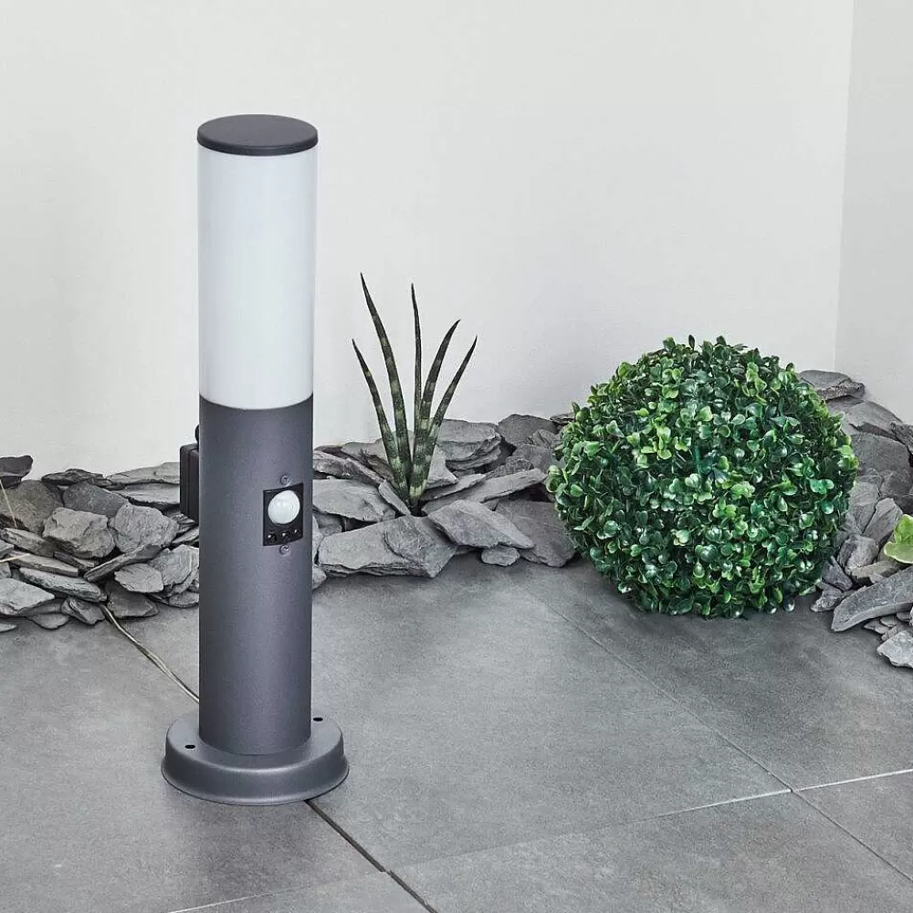 hofstein Borne Lumineuse Caserta Anthracite, 1 Lumiere, Detecteur De Mouvement