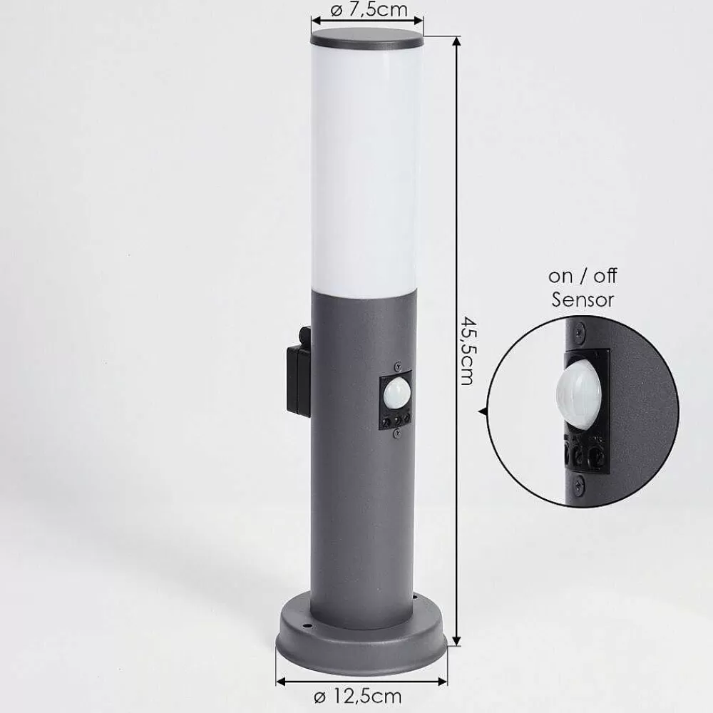 hofstein Borne Lumineuse Caserta Anthracite, 1 Lumiere, Detecteur De Mouvement