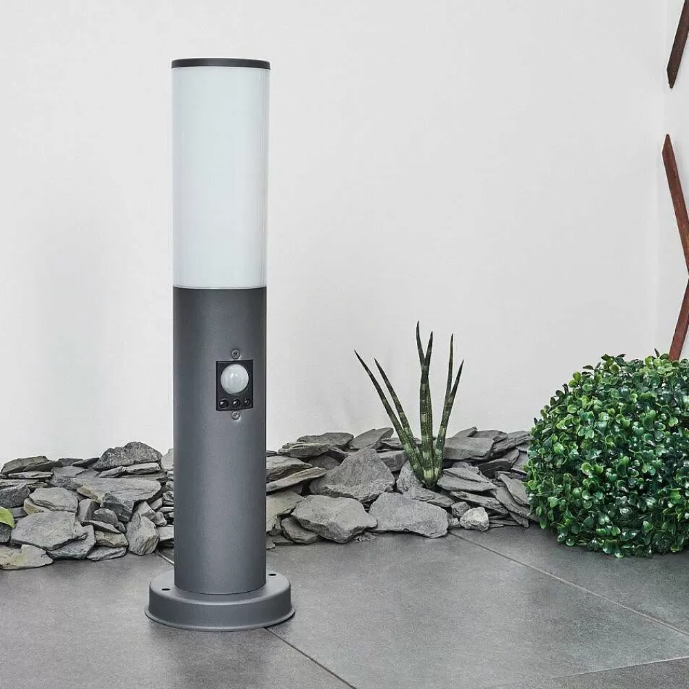 hofstein Borne Lumineuse Caserta Anthracite, 1 Lumiere, Detecteur De Mouvement