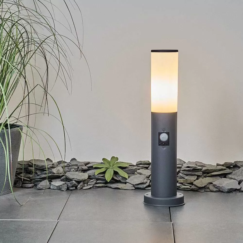 hofstein Borne Lumineuse Caserta Anthracite, 1 Lumiere, Detecteur De Mouvement