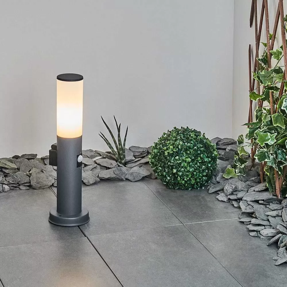 hofstein Borne Lumineuse Caserta Anthracite, 1 Lumiere, Detecteur De Mouvement