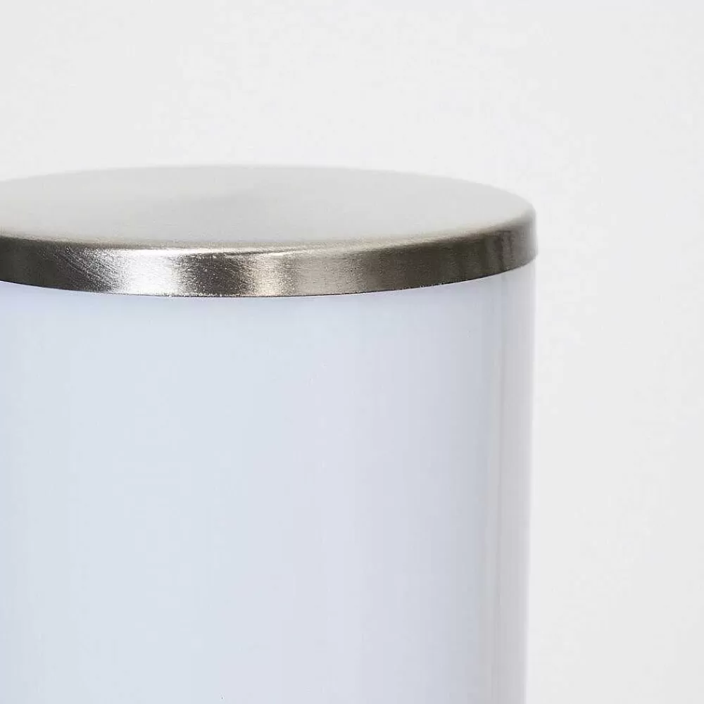 hofstein Borne Lumineuse Caserta Nickel Mat, 1 Lumiere, Detecteur De Mouvement
