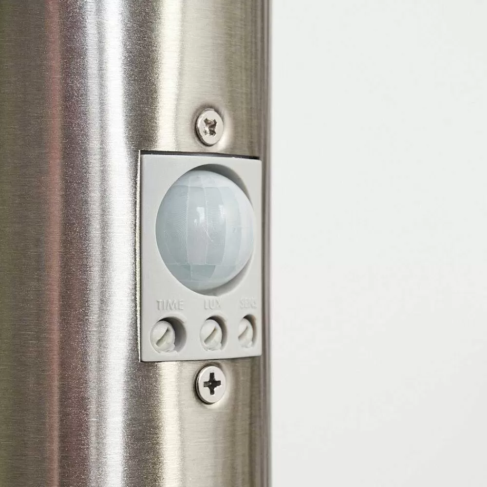 hofstein Borne Lumineuse Caserta Nickel Mat, Blanc, 1 Lumiere, Detecteur De Mouvement