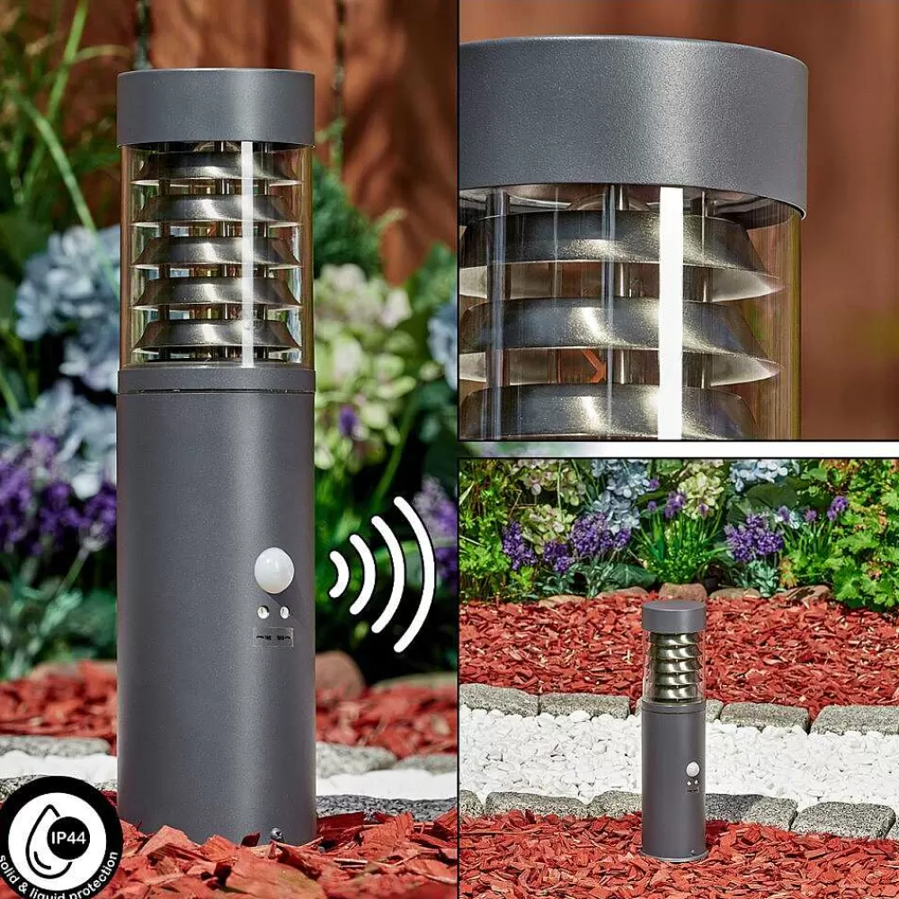 hofstein Borne Lumineuse Dakar Anthracite, 1 Lumiere, Detecteur De Mouvement