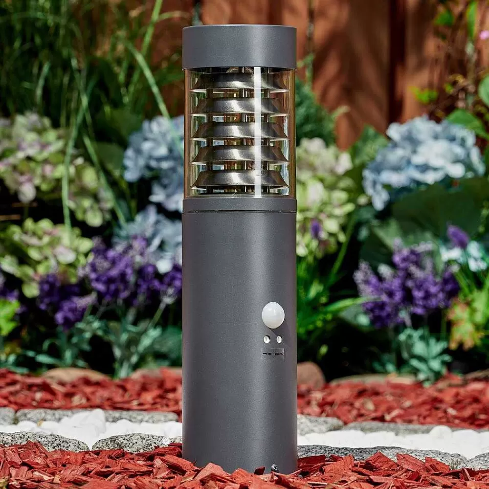 hofstein Borne Lumineuse Dakar Anthracite, 1 Lumiere, Detecteur De Mouvement