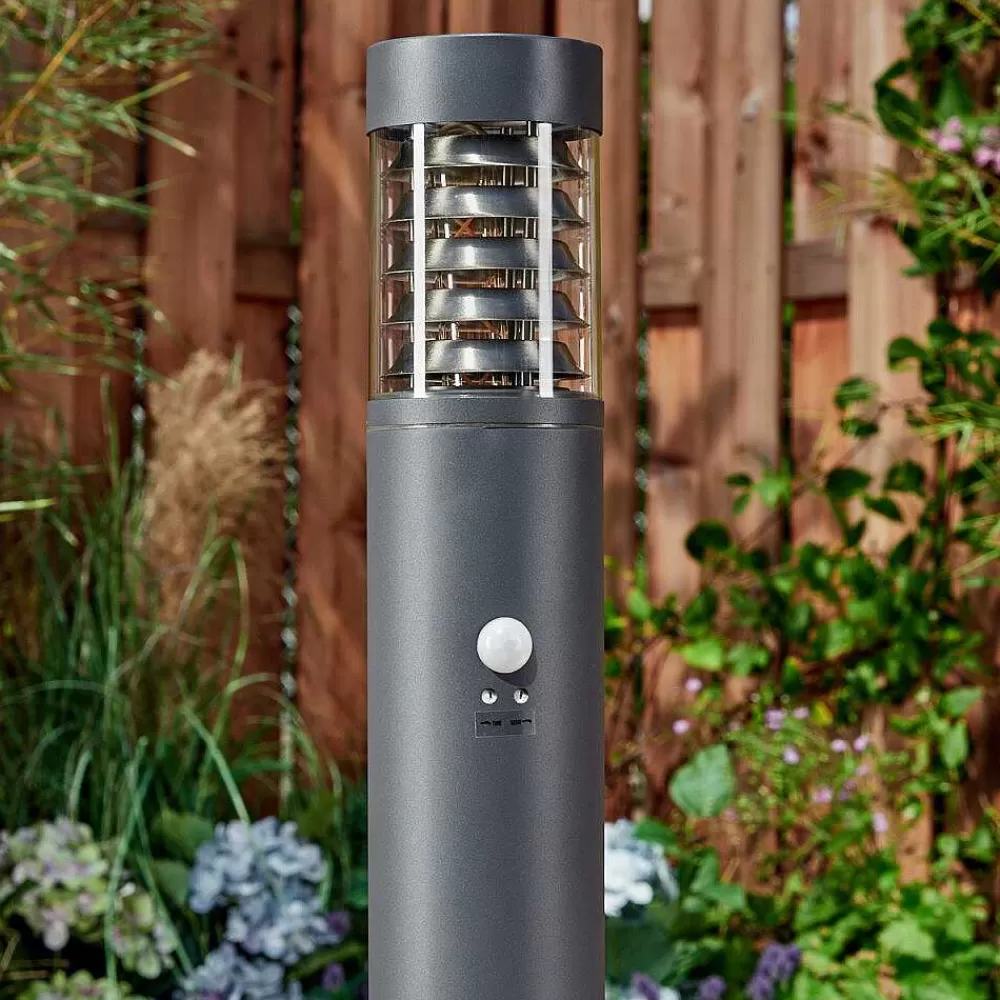 hofstein Borne Lumineuse Dakar Anthracite, 1 Lumiere, Detecteur De Mouvement