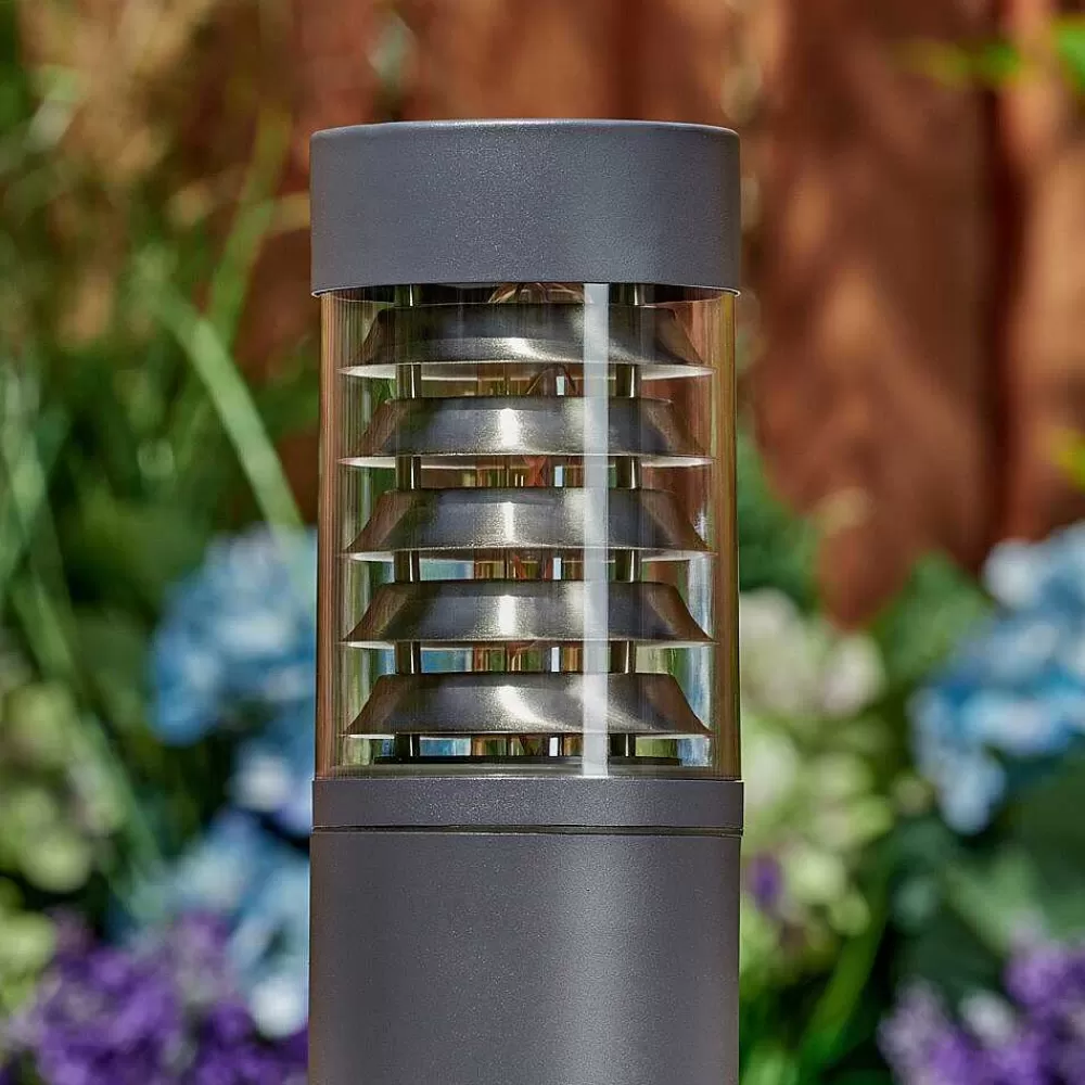 hofstein Borne Lumineuse Dakar Anthracite, 1 Lumiere, Detecteur De Mouvement
