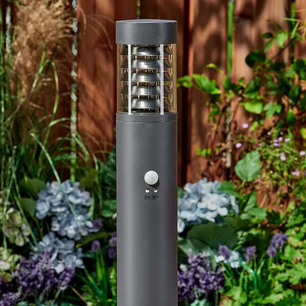 hofstein Borne Lumineuse Dakar Anthracite, 1 Lumiere, Detecteur De Mouvement