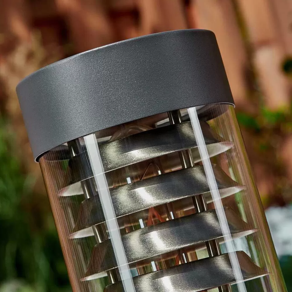 hofstein Borne Lumineuse Dakar Anthracite, 1 Lumiere, Detecteur De Mouvement