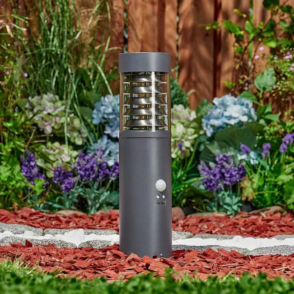 hofstein Borne Lumineuse Dakar Anthracite, 1 Lumiere, Detecteur De Mouvement