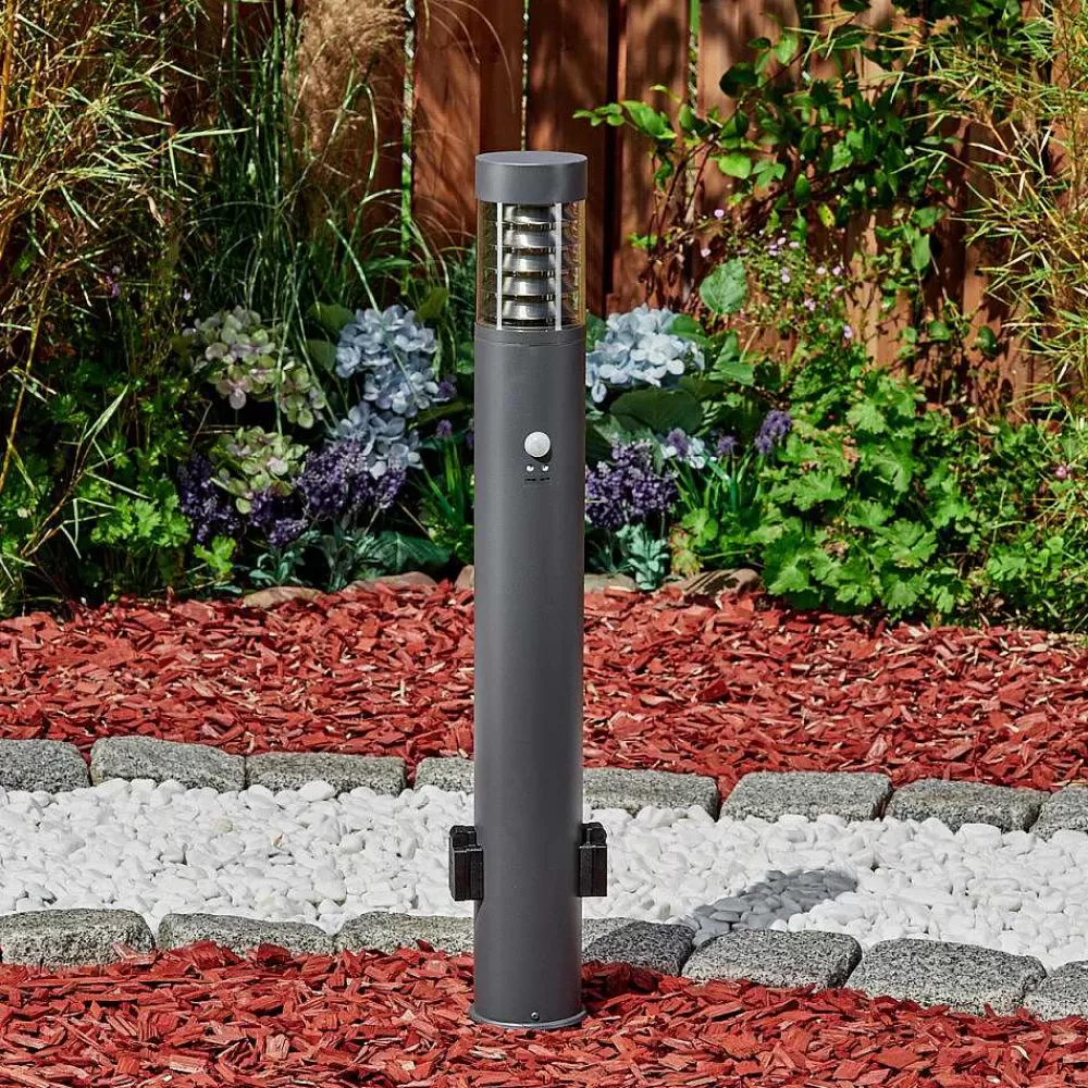 hofstein Borne Lumineuse Dakar Anthracite, 1 Lumiere, Detecteur De Mouvement