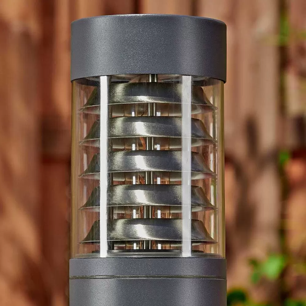 hofstein Borne Lumineuse Dakar Anthracite, 1 Lumiere, Detecteur De Mouvement