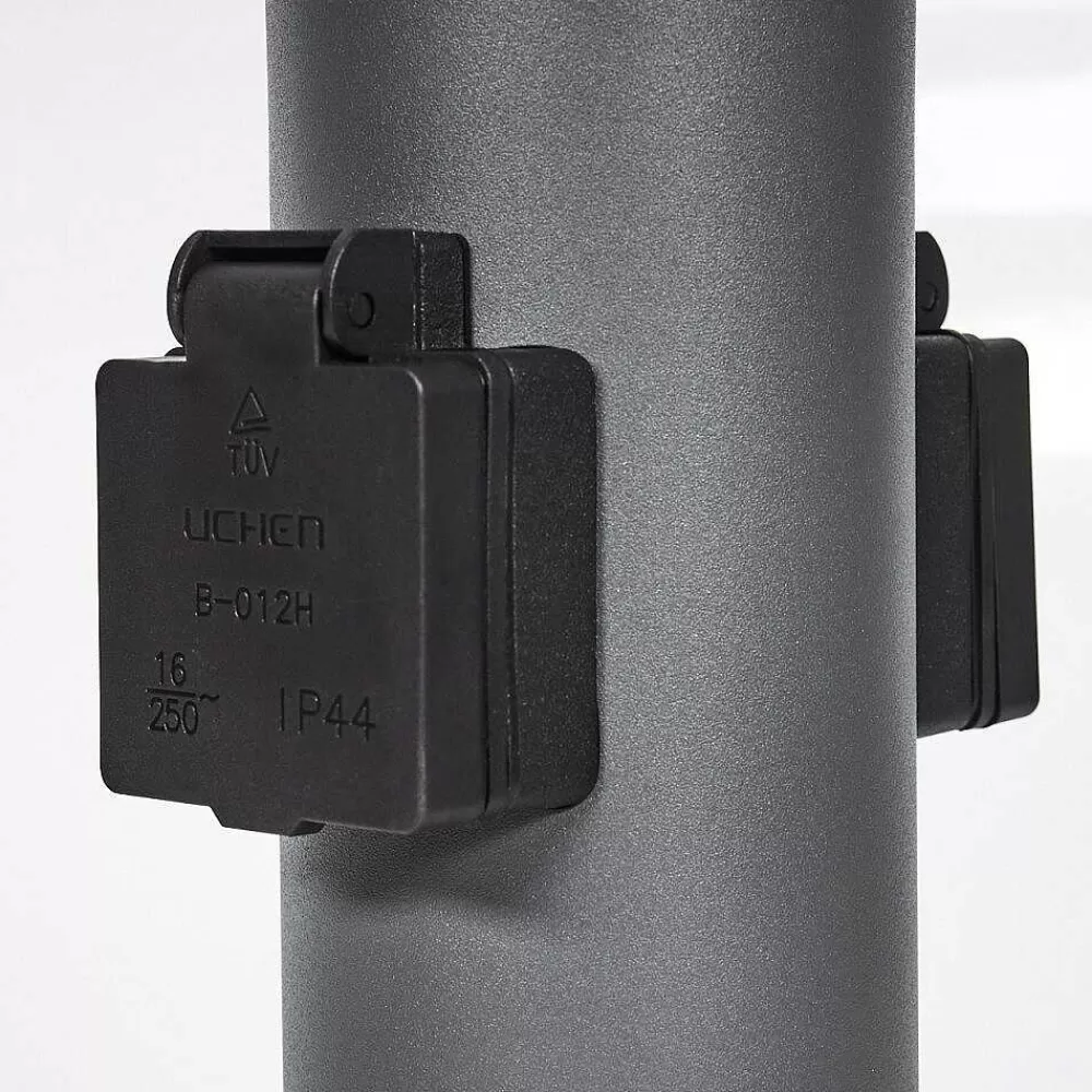 hofstein Borne Lumineuse Gaborone Anthracite, 1 Lumiere, Detecteur De Mouvement