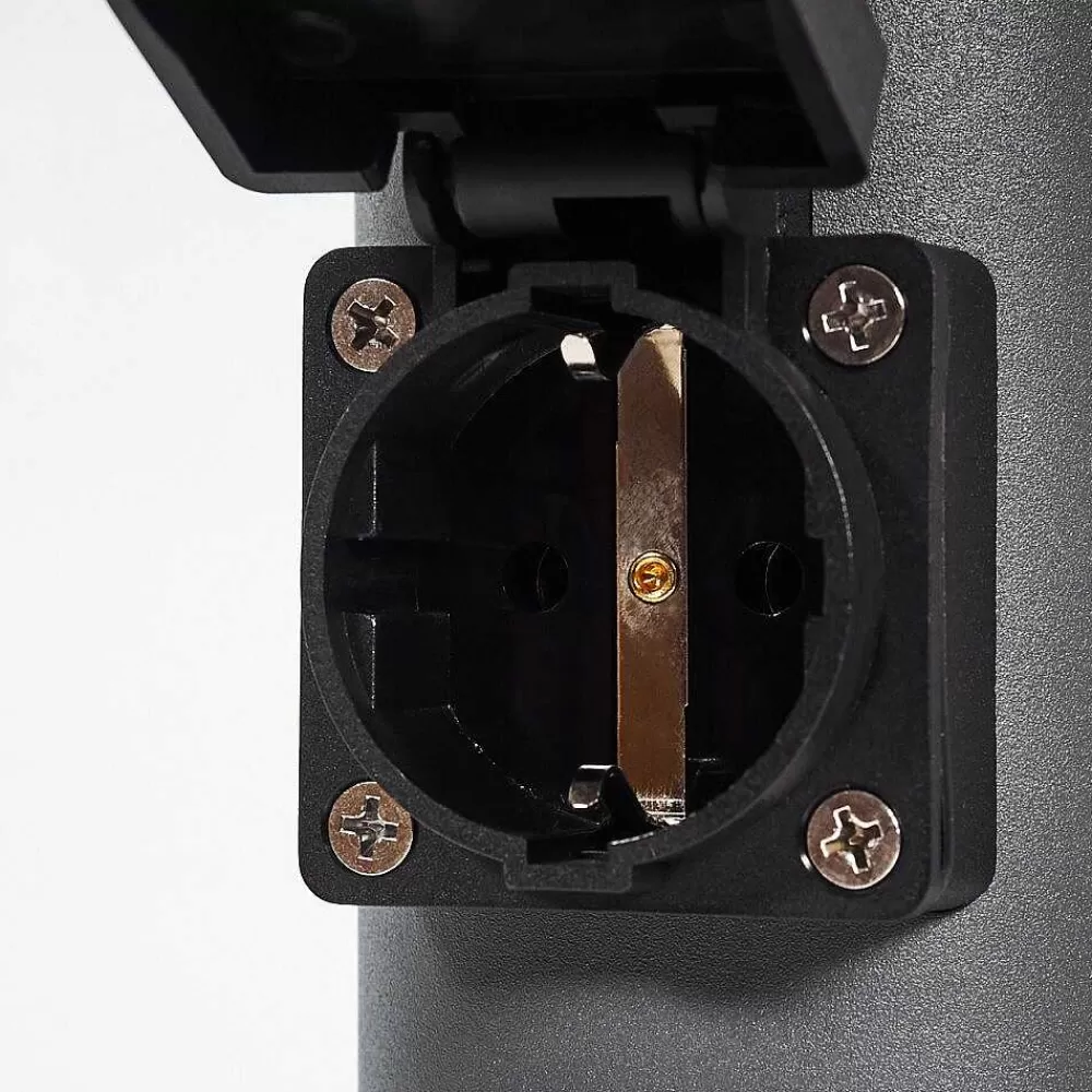 hofstein Borne Lumineuse Gaborone Anthracite, 1 Lumiere, Detecteur De Mouvement
