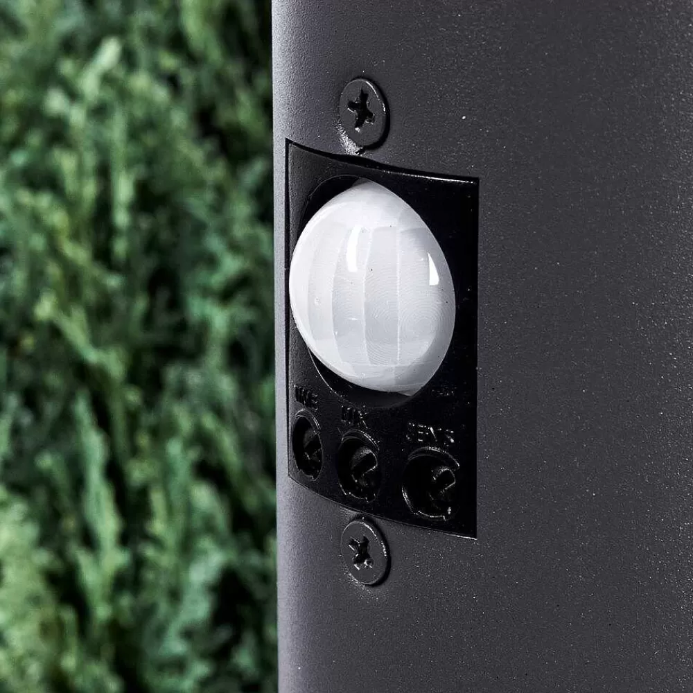 hofstein Borne Lumineuse Gaborone Anthracite, 1 Lumiere, Detecteur De Mouvement