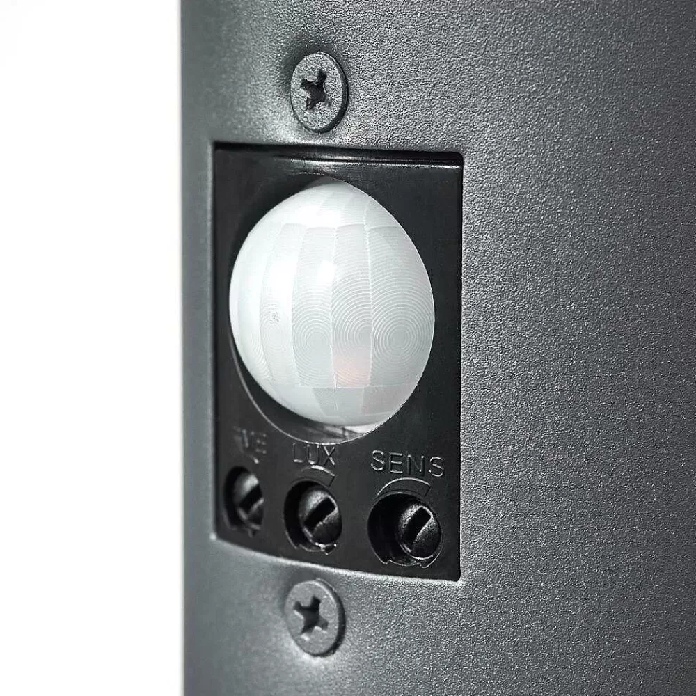 hofstein Borne Lumineuse Gaborone Anthracite, 1 Lumiere, Detecteur De Mouvement