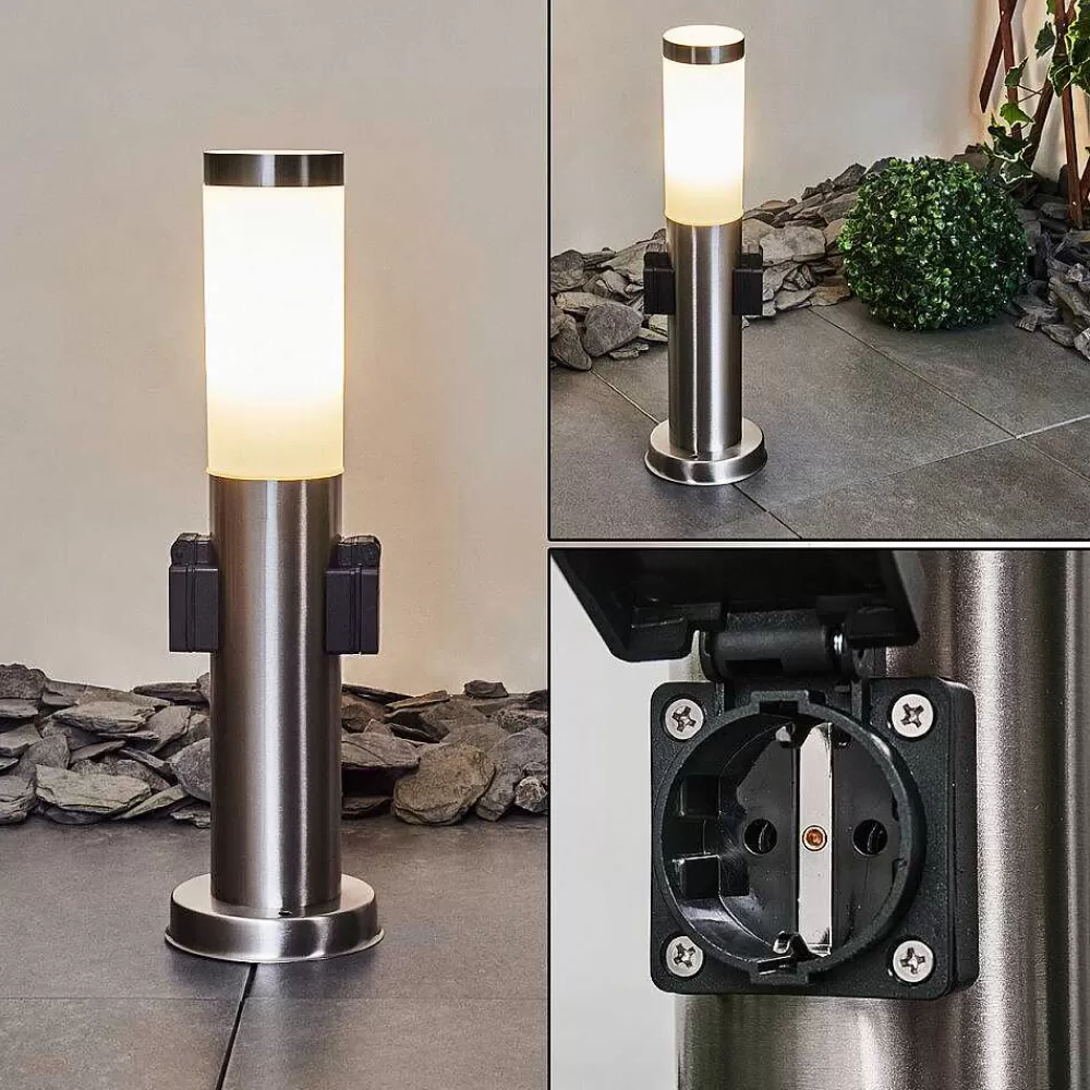 hofstein Borne Lumineuse Gaborone Led Nickel Mat, 1 Lumiere