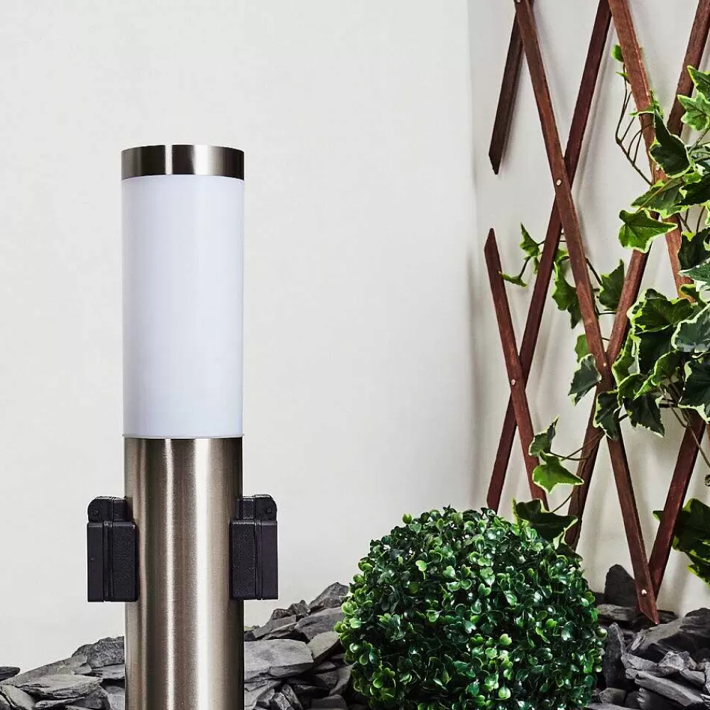 hofstein Borne Lumineuse Gaborone Led Nickel Mat, 1 Lumiere