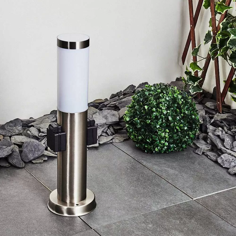 hofstein Borne Lumineuse Gaborone Led Nickel Mat, 1 Lumiere