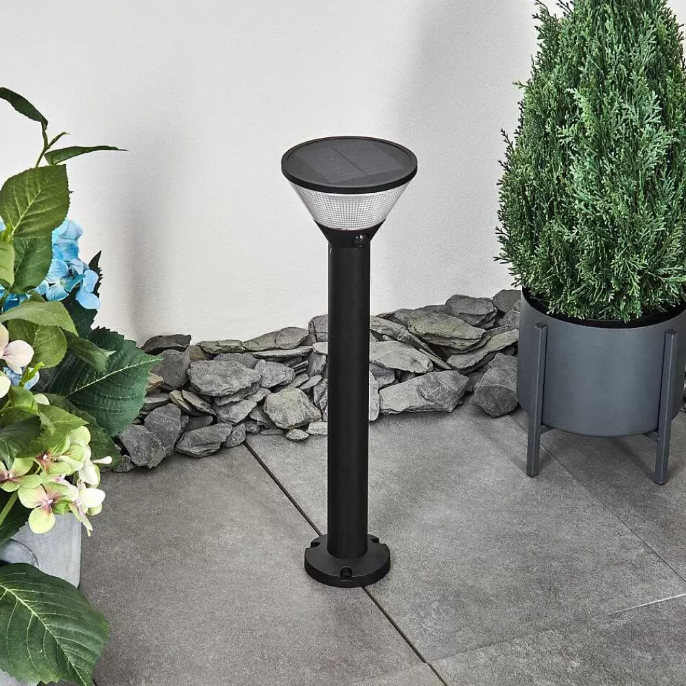 hofstein Borne Lumineuse Joennierni Led Noir, 1 Lumiere, Detecteur De Mouvement, Changeur De Couleurs