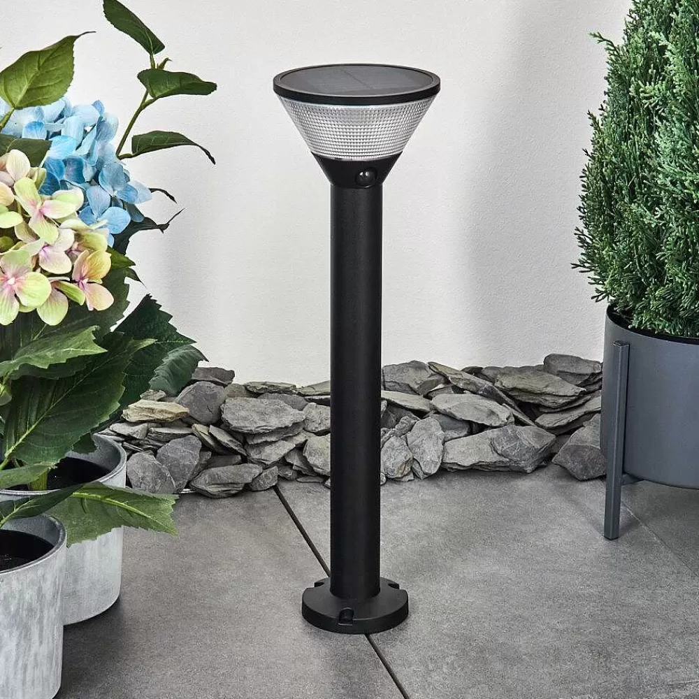 hofstein Borne Lumineuse Joennierni Led Noir, 1 Lumiere, Detecteur De Mouvement, Changeur De Couleurs