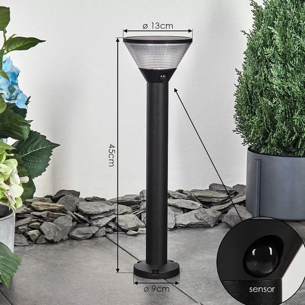 hofstein Borne Lumineuse Joennierni Led Noir, 1 Lumiere, Detecteur De Mouvement, Changeur De Couleurs
