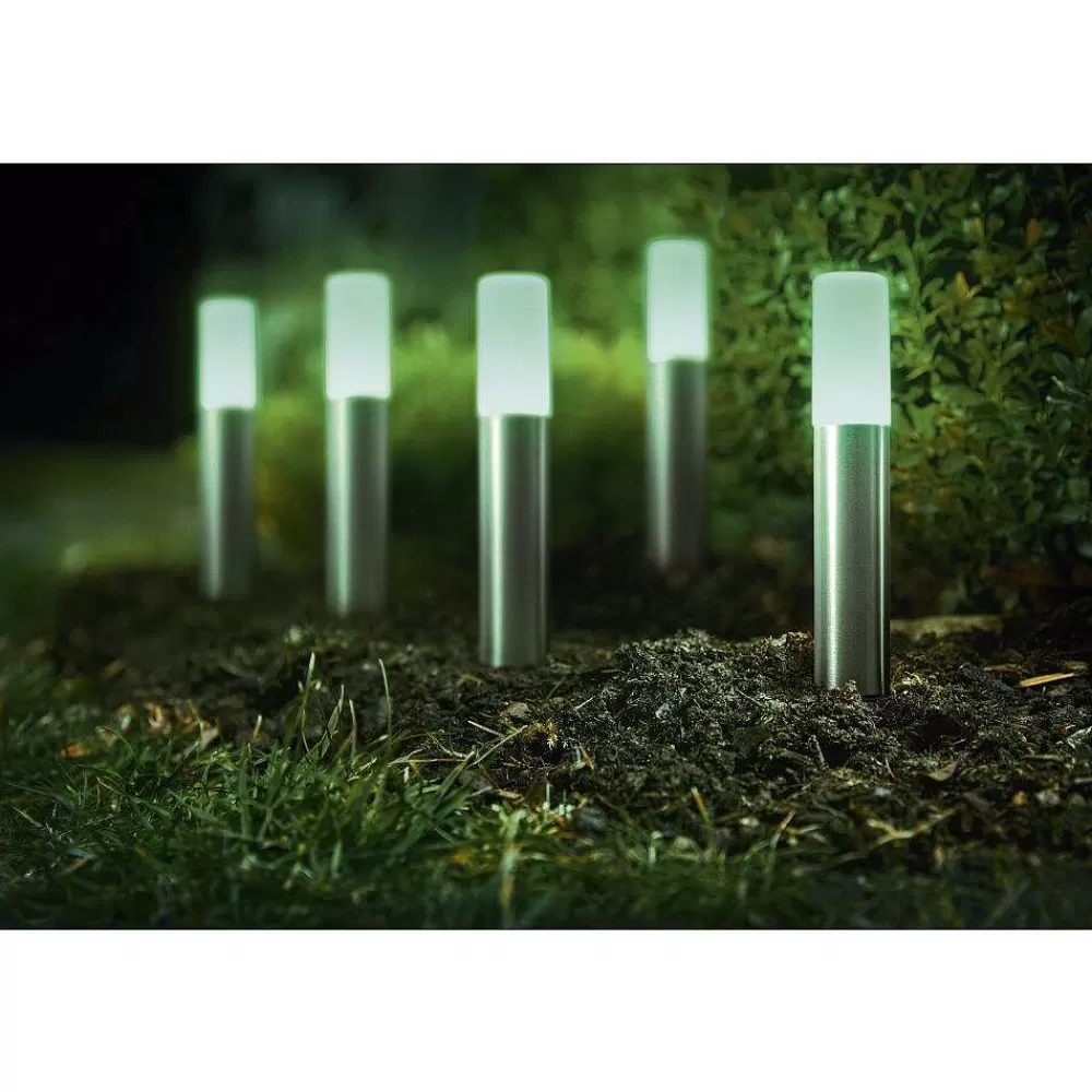 Luminaires Ledvance Borne Lumineuse Ledvance Garden Pole Acier Inoxydable, 1 Lumiere, Changeur De Couleurs