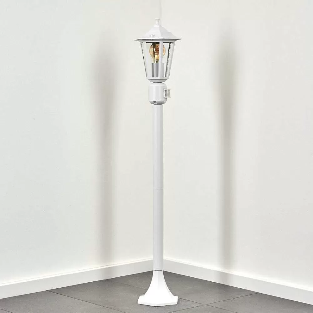hofstein Borne Lumineuse Loria Blanc, 1 Lumiere, Detecteur De Mouvement