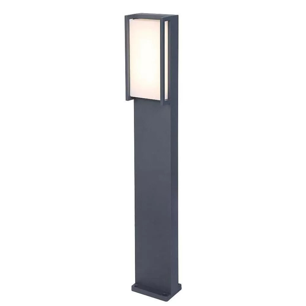Luminaires Lutec Borne Lumineuse Lutec Qubo Led Anthracite, 1 Lumiere, Changeur De Couleurs