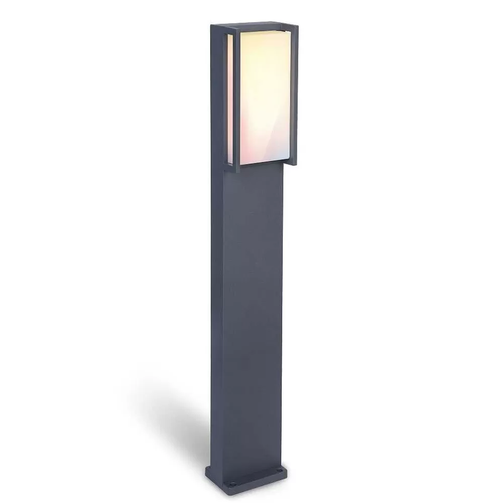 Luminaires Lutec Borne Lumineuse Lutec Qubo Led Anthracite, 1 Lumiere, Changeur De Couleurs