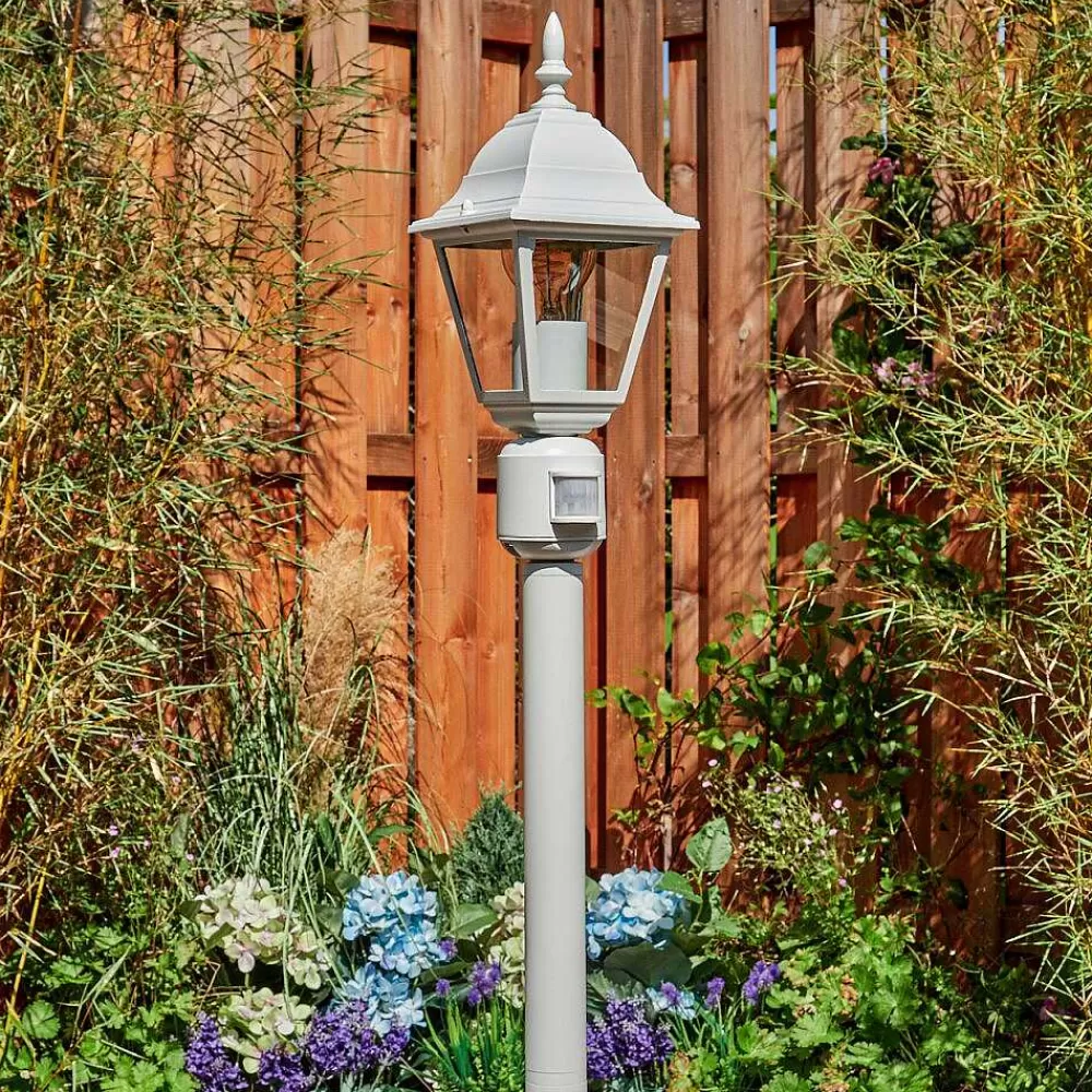 hofstein Borne Lumineuse Naofe Blanc, 1 Lumiere, Detecteur De Mouvement