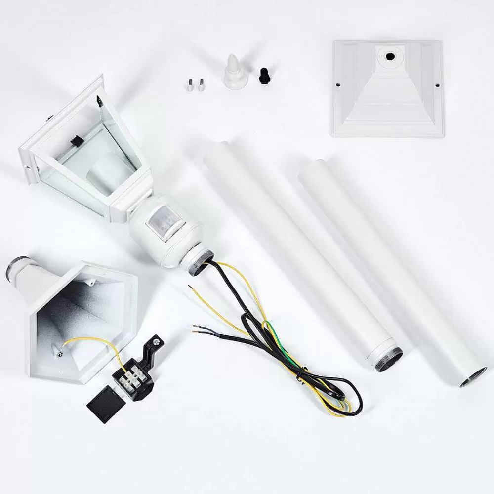 hofstein Borne Lumineuse Naofe Blanc, 1 Lumiere, Detecteur De Mouvement