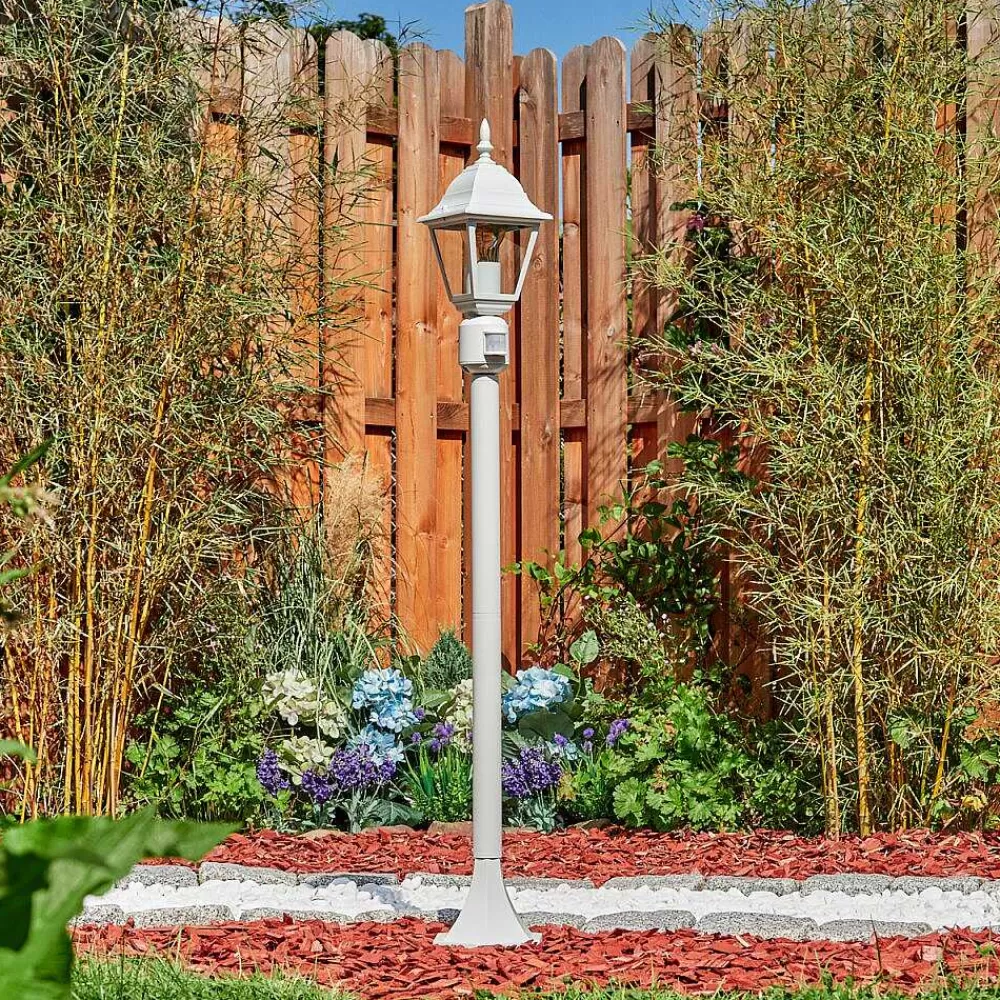 hofstein Borne Lumineuse Naofe Blanc, 1 Lumiere, Detecteur De Mouvement