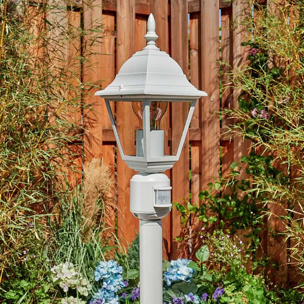 hofstein Borne Lumineuse Naofe Blanc, 1 Lumiere, Detecteur De Mouvement