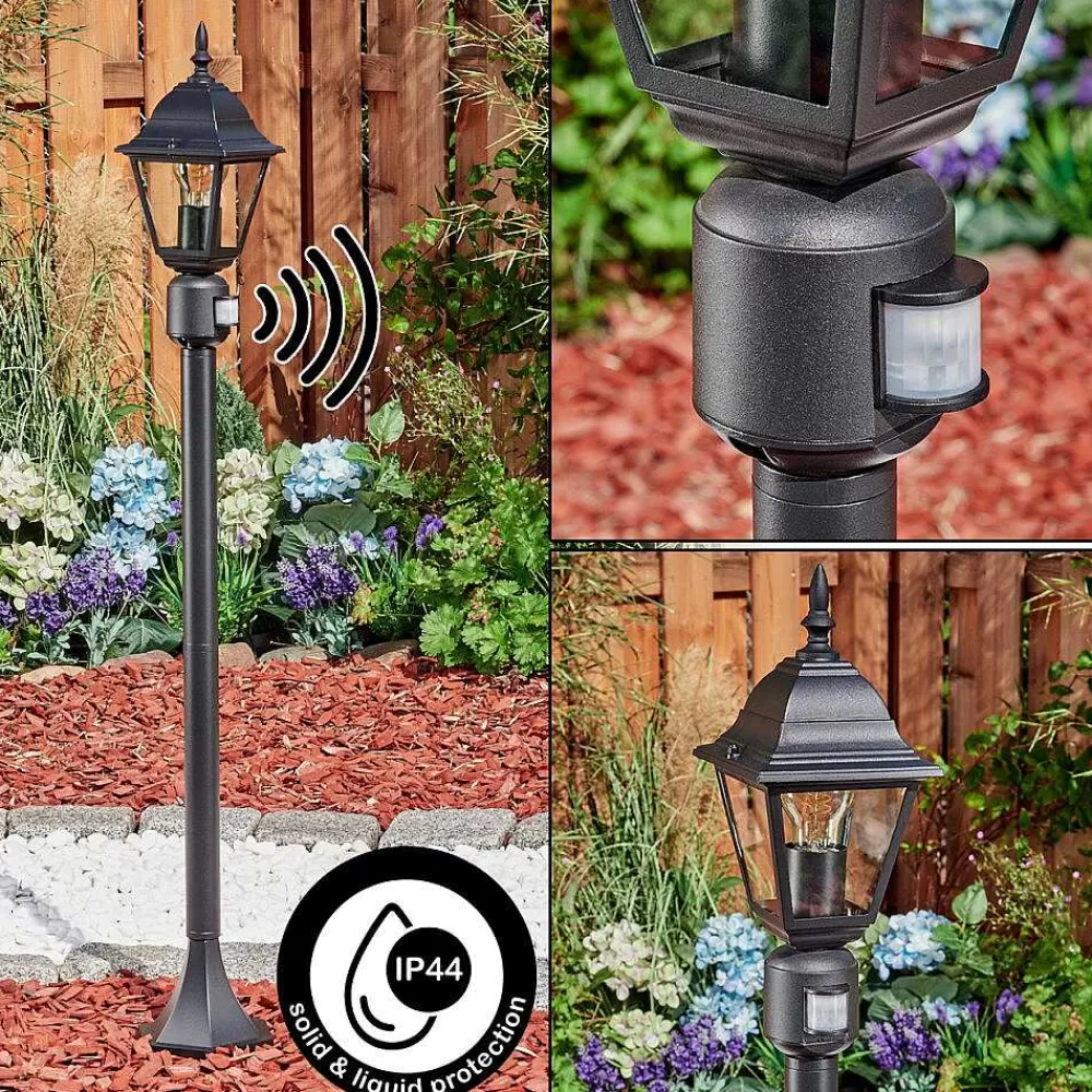 hofstein Borne Lumineuse Naofe Noir, 1 Lumiere, Detecteur De Mouvement