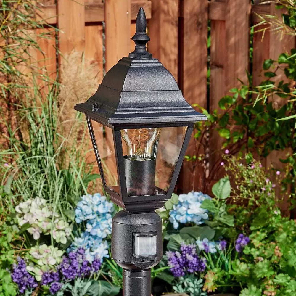 hofstein Borne Lumineuse Naofe Noir, 1 Lumiere, Detecteur De Mouvement