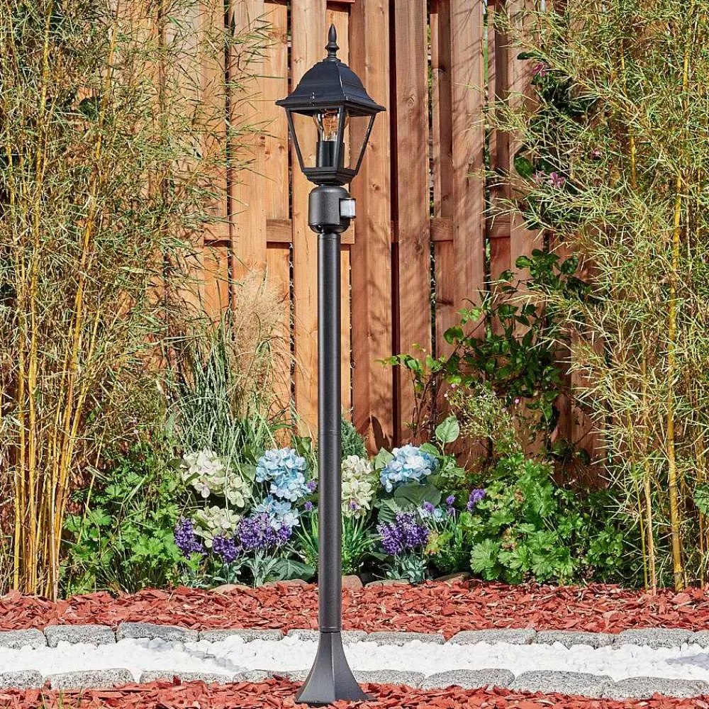 hofstein Borne Lumineuse Naofe Noir, 1 Lumiere, Detecteur De Mouvement