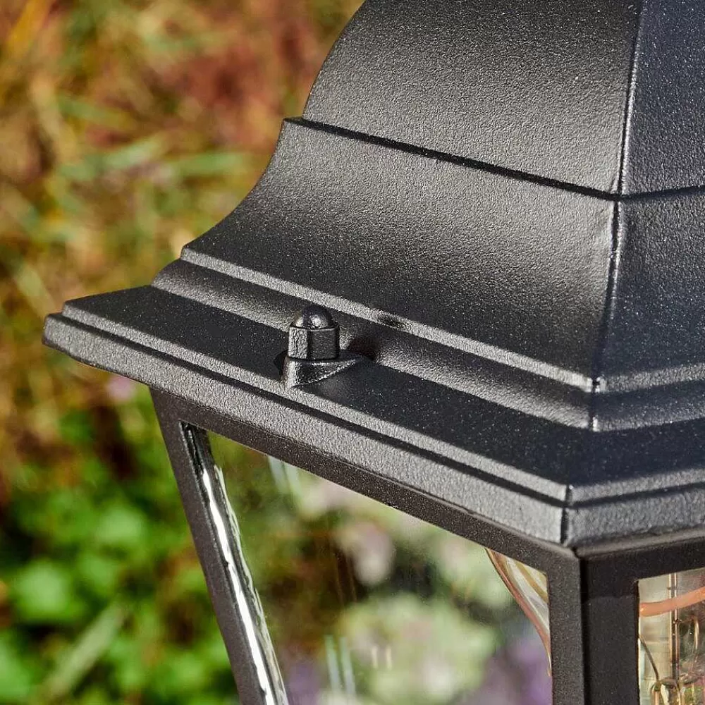 hofstein Borne Lumineuse Naofe Noir, 1 Lumiere, Detecteur De Mouvement