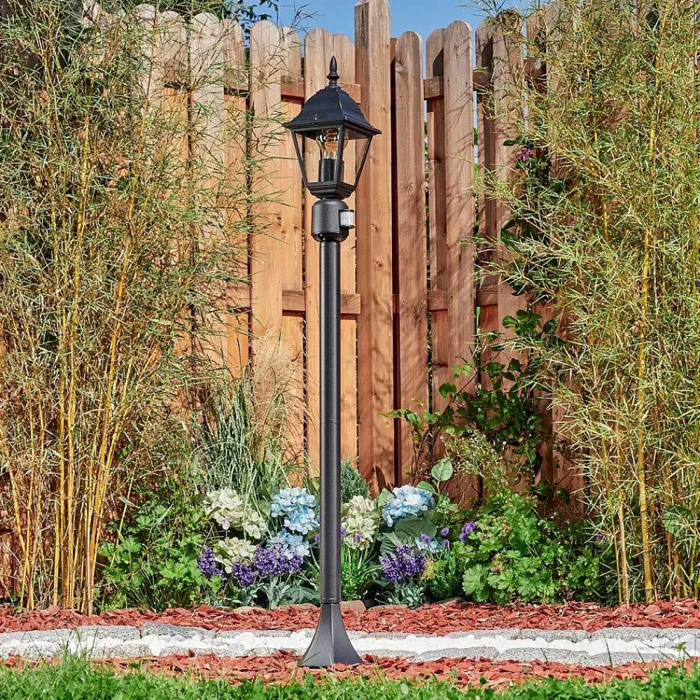hofstein Borne Lumineuse Naofe Noir, 1 Lumiere, Detecteur De Mouvement