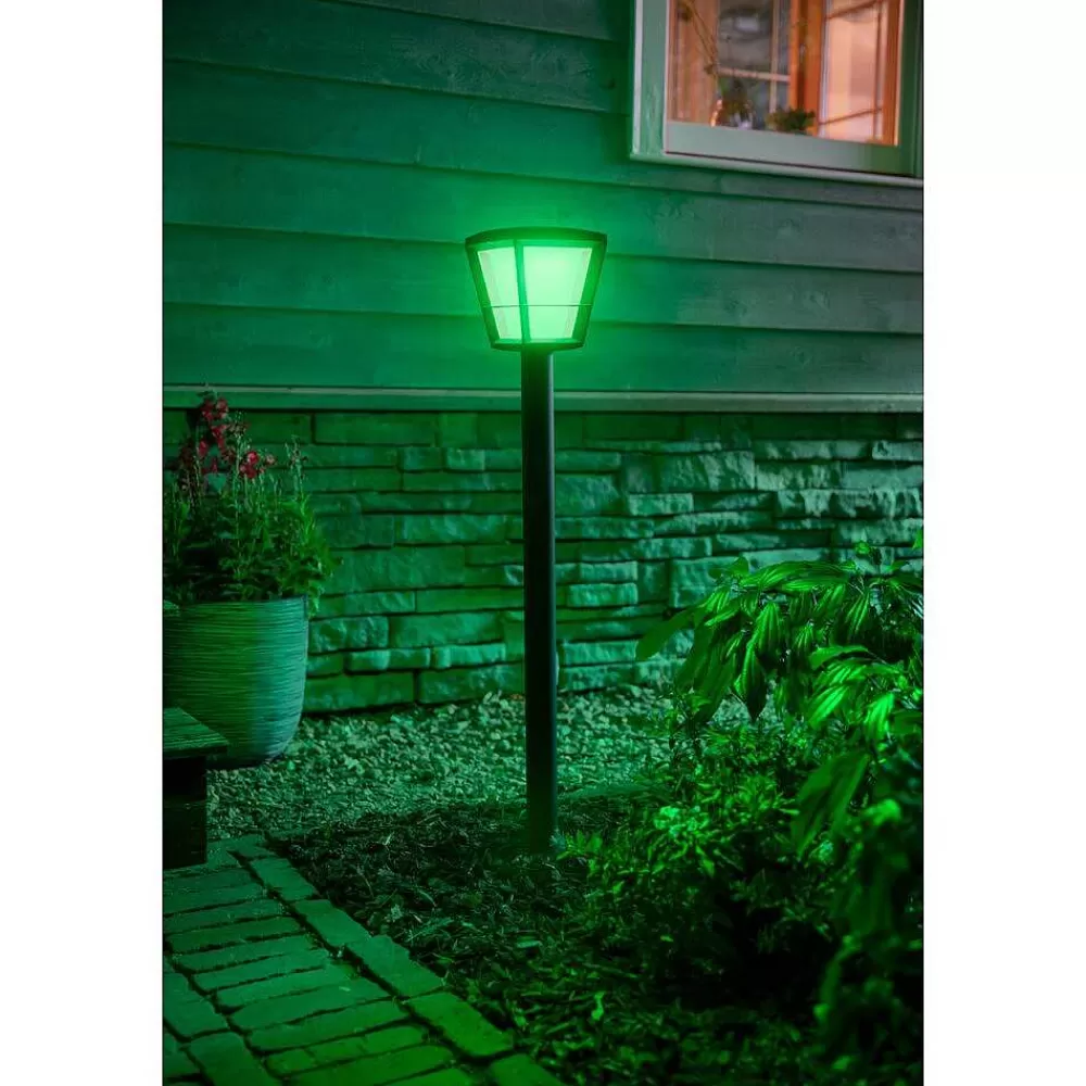 Luminaires Philips Borne Lumineuse Philips Hue Ambiance White & Color Econic Led Noir, 1 Lumiere, Changeur De Couleurs