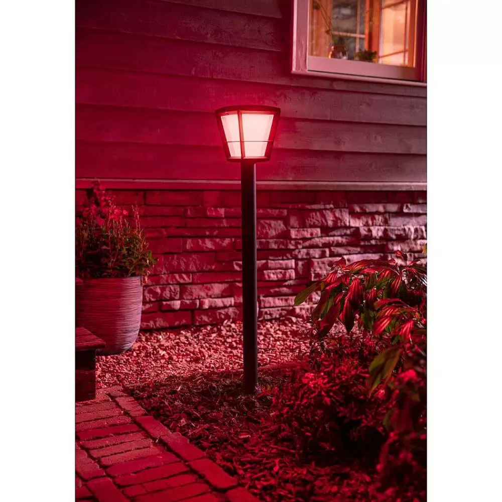 Luminaires Philips Borne Lumineuse Philips Hue Ambiance White & Color Econic Led Noir, 1 Lumiere, Changeur De Couleurs