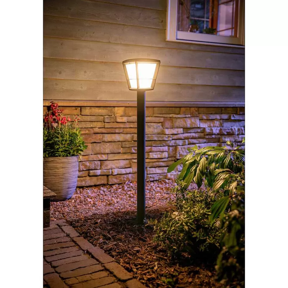 Luminaires Philips Borne Lumineuse Philips Hue Ambiance White & Color Econic Led Noir, 1 Lumiere, Changeur De Couleurs