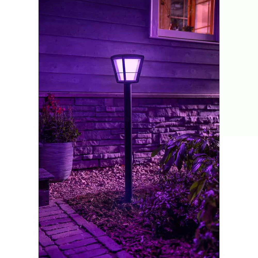 Luminaires Philips Borne Lumineuse Philips Hue Ambiance White & Color Econic Led Noir, 1 Lumiere, Changeur De Couleurs