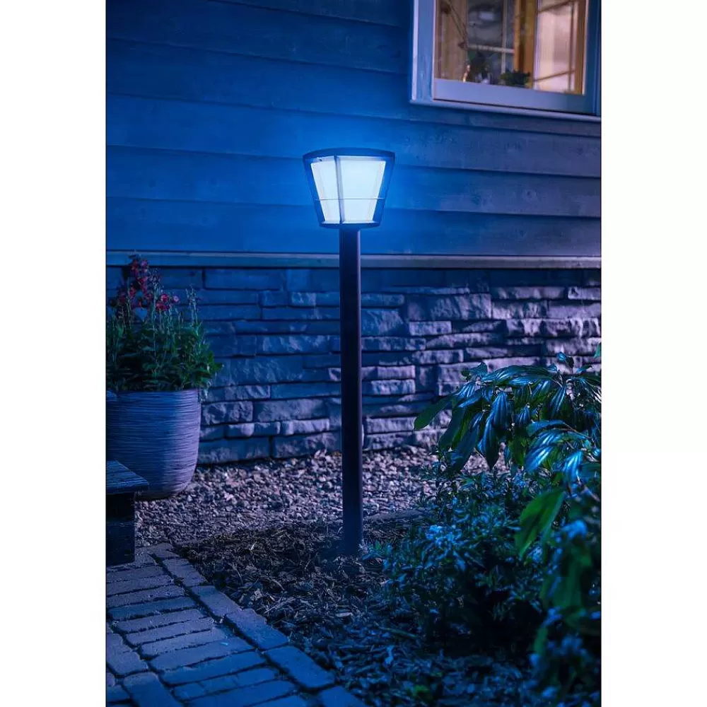 Luminaires Philips Borne Lumineuse Philips Hue Ambiance White & Color Econic Led Noir, 1 Lumiere, Changeur De Couleurs