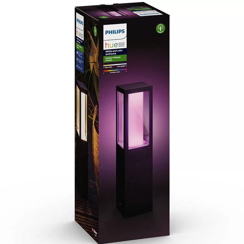 Luminaires Philips Borne Lumineuse Philips Hue Ambiance White & Color Impress Led Noir, 1 Lumiere, Changeur De Couleurs