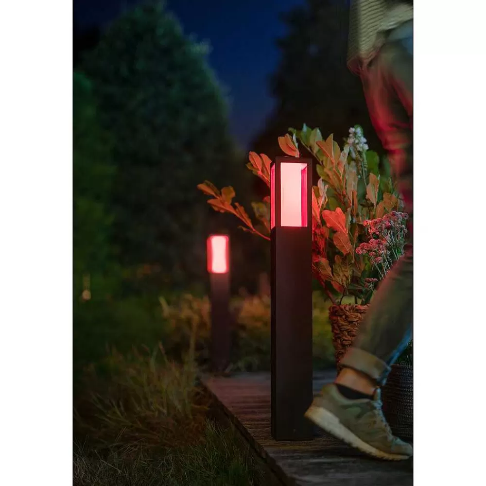 Luminaires Philips Borne Lumineuse Philips Hue Ambiance White & Color Impress Led Noir, 1 Lumiere, Changeur De Couleurs